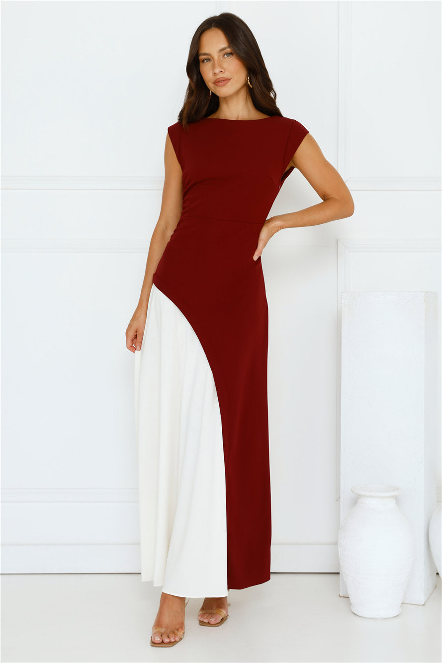 Starlit Soiree Maxi Dress Wine