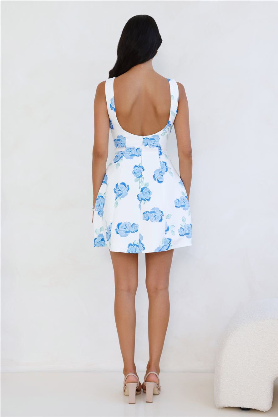 Rosy Horizon Mini Dress Blue