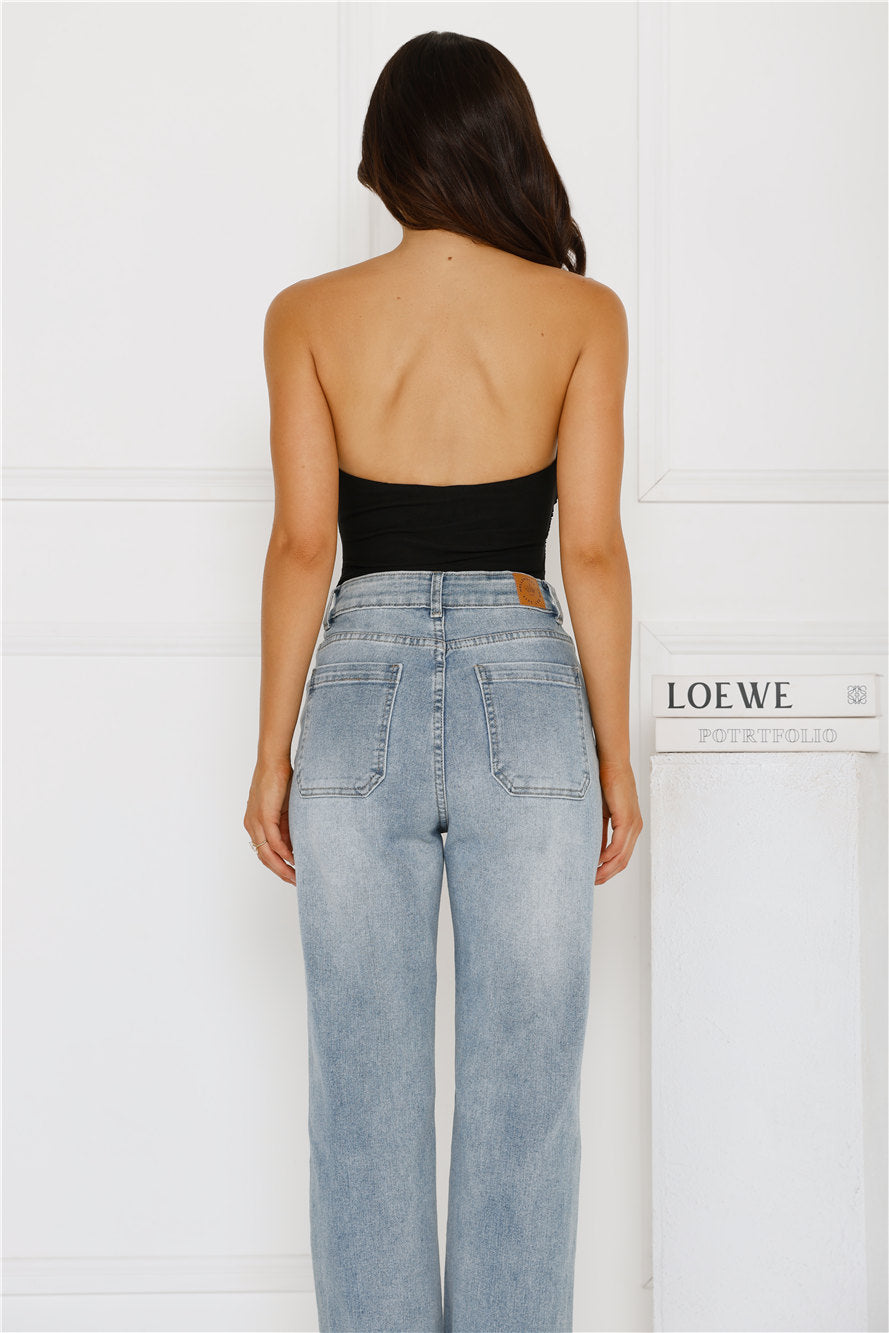 No Filter Strapless Bodysuit Black