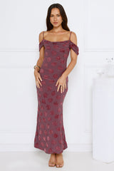 Petal Kiss Off Shoulder Maxi Dress Purple