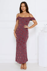 Petal Kiss Off Shoulder Maxi Dress Purple