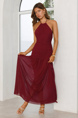 One To Remember Halter Maxi Dress Wine