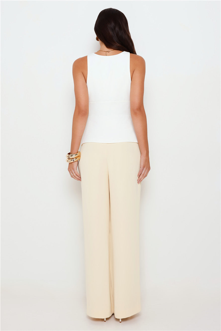 Sharp Hour Tailored Top White