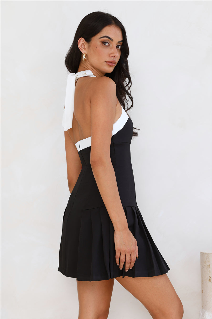 Saffira Halter Mini Dress Black