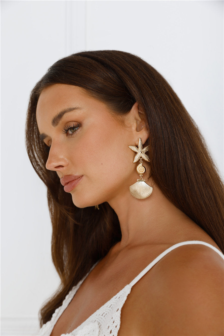 Shore Treasure Earrings Gold