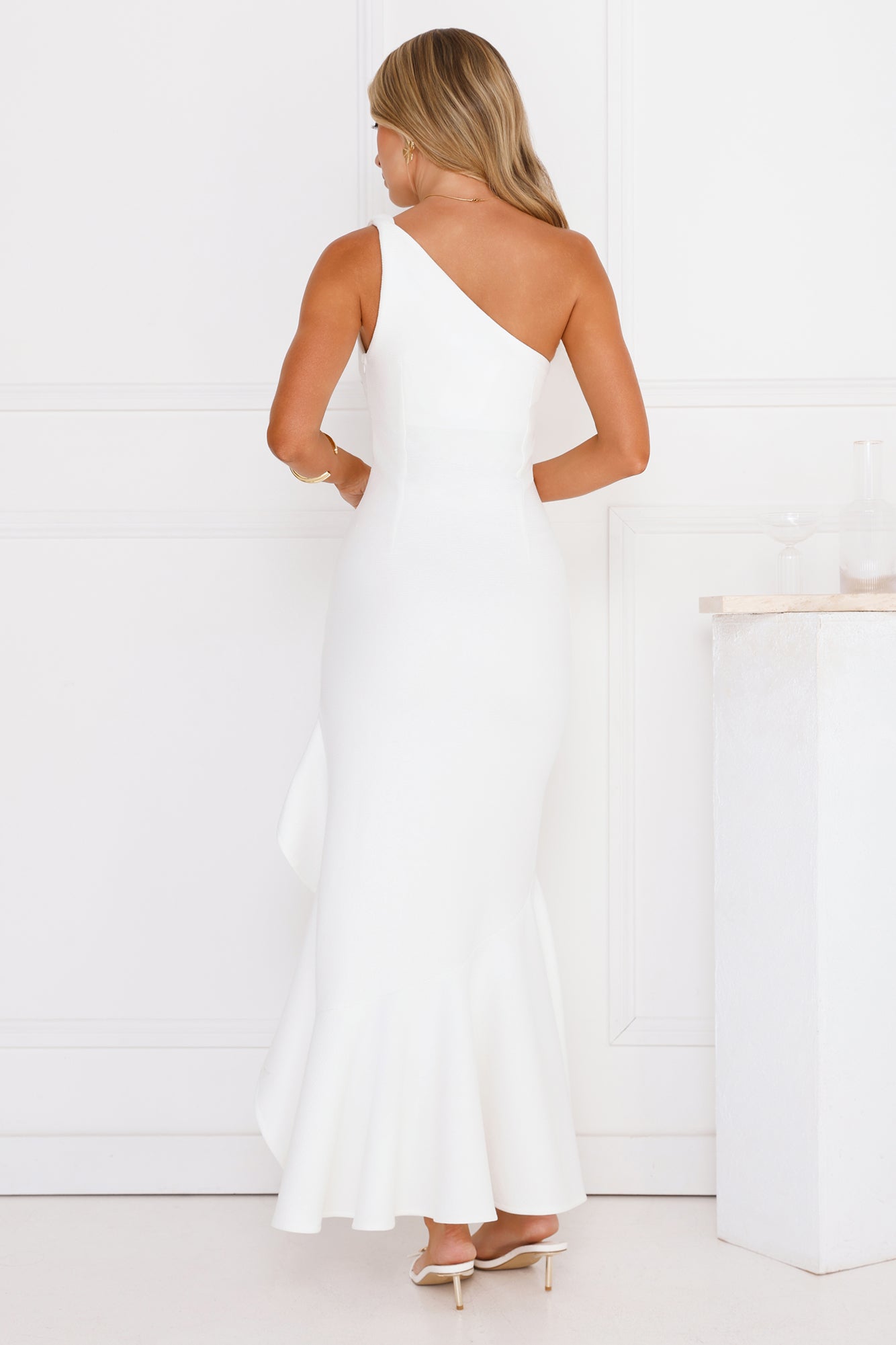 Go To Girl One Shoulder Maxi Dress White