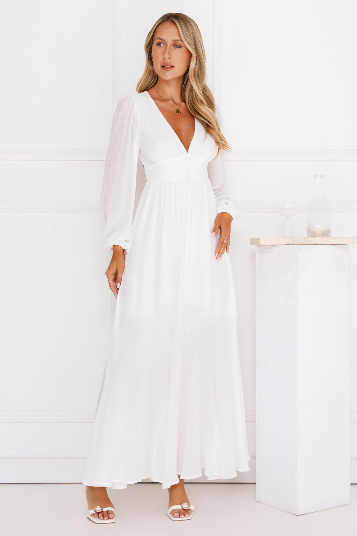 Meadow Dusk Maxi Dress White