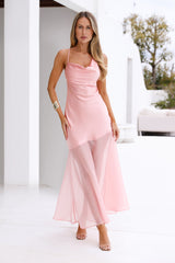 Mirabel Satin Maxi Dress Pink