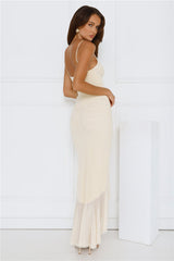 Shimmer In The Dark Mesh Maxi Dress Yellow
