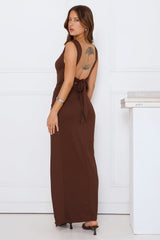 Fitted For You Maxi Dress Brown