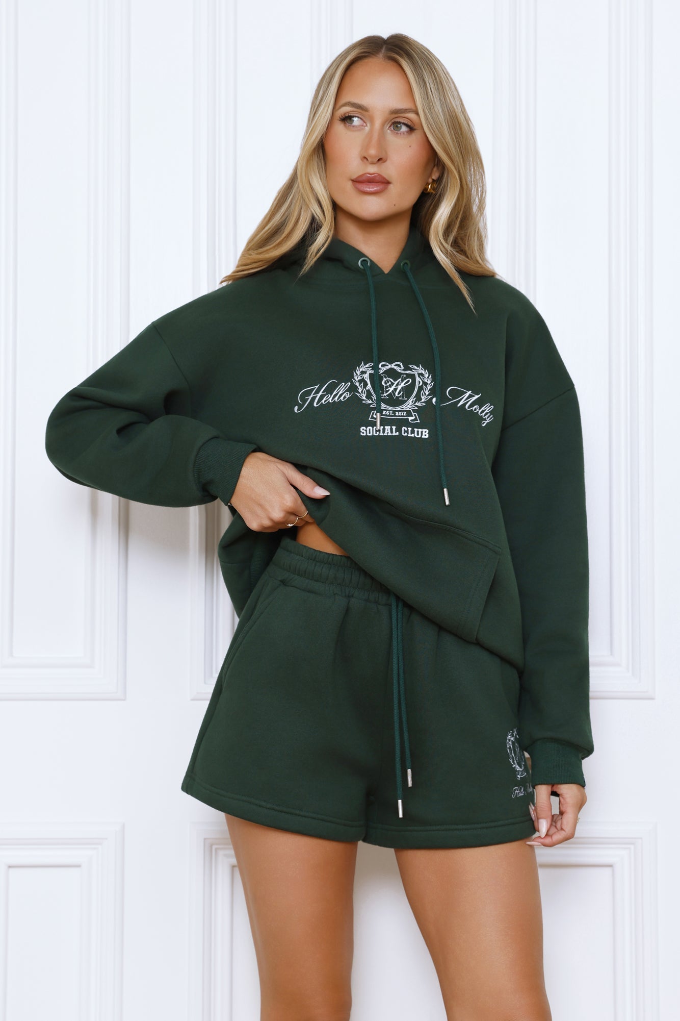 BASE Slip On Emblem Hoodie Green