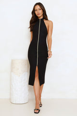 Sweet Temptations Halter Midi Dress Black