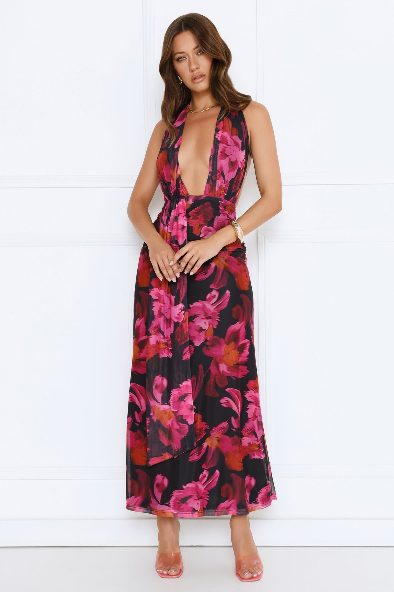 Flirtationship Halter Maxi Dress Print