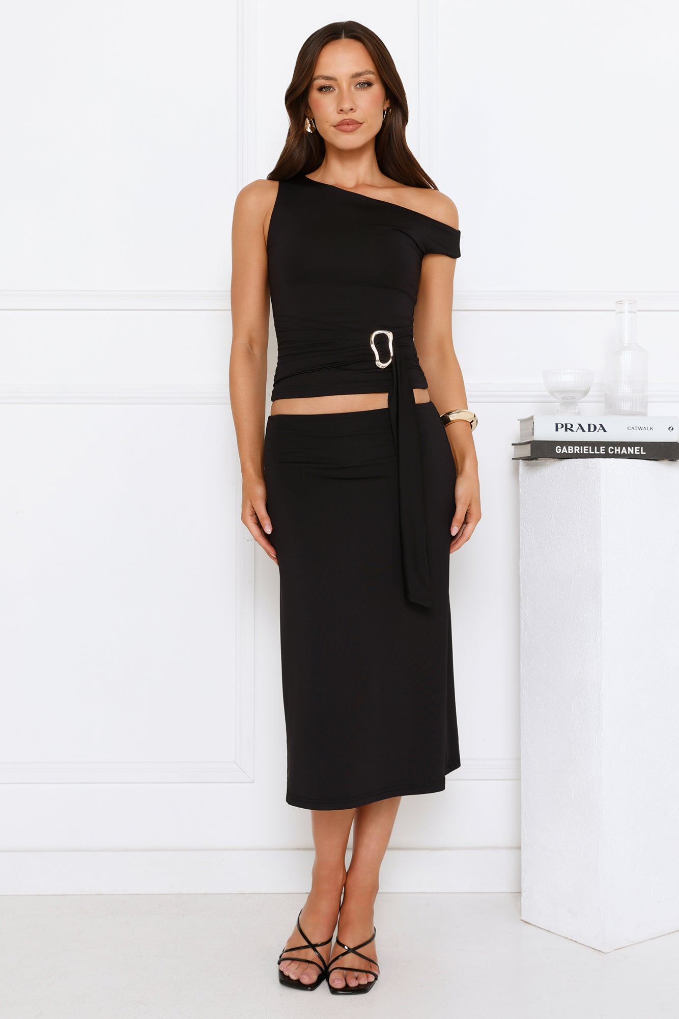 Starlit Muse Off The Shoulder Top Black