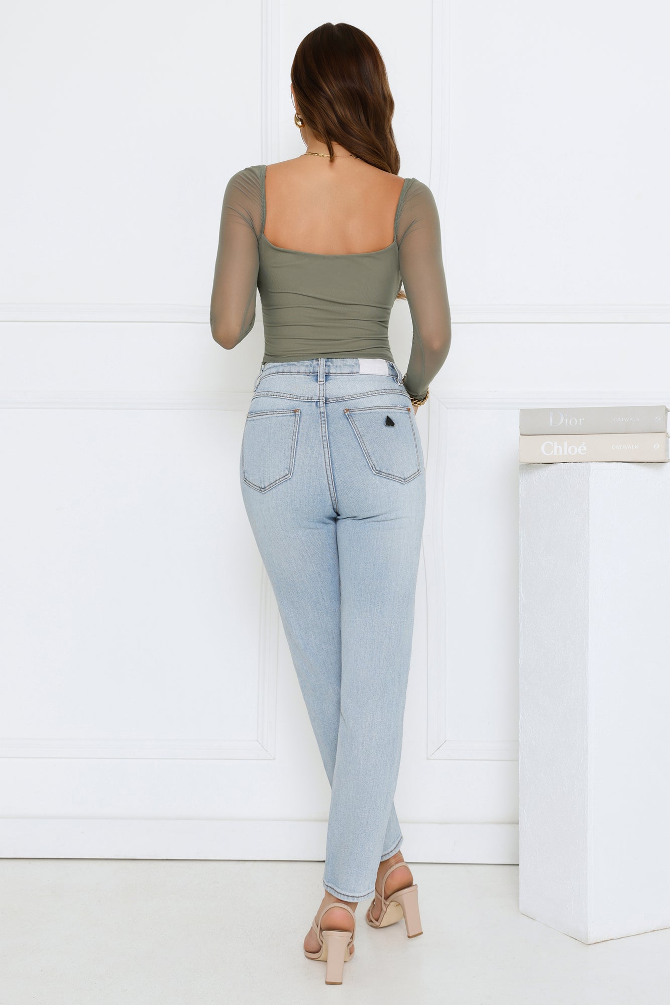 Decadent Style Mesh Long Sleeve Crop Top Sage