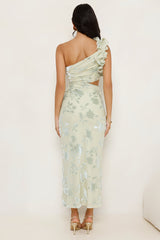 Real Life Doll One Shoulder Maxi Dress Sage