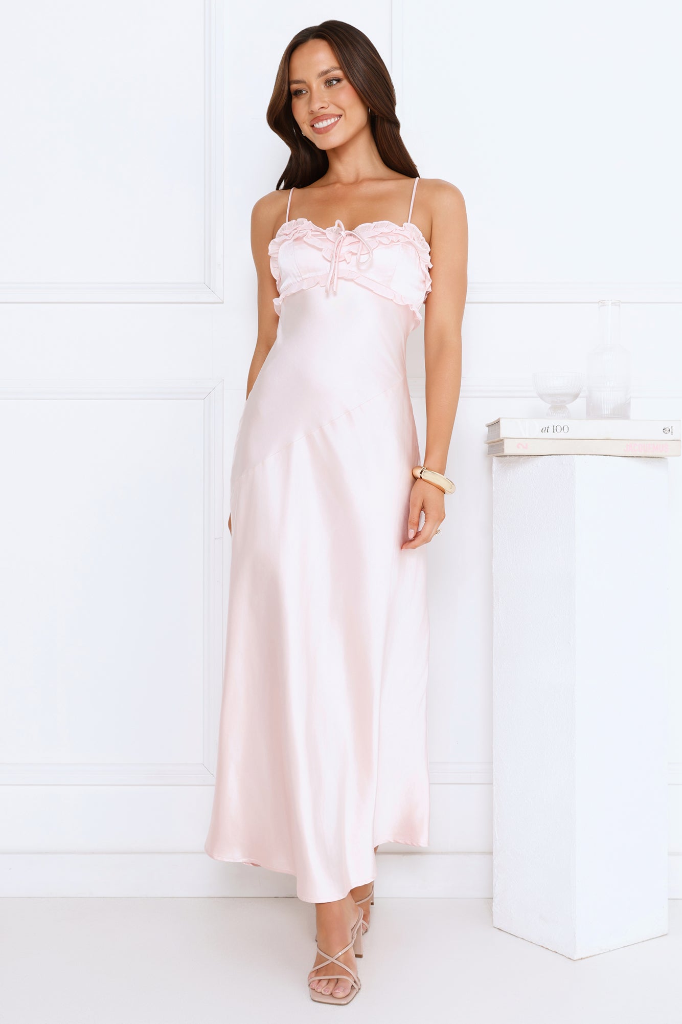 Dreamscape Luxe Satin Maxi Dress Pink
