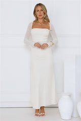 Hot Girl Habits Long Sleeve Maxi Dress Beige