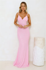 Shimmering Elegance Maxi Dress Pink