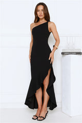 Go To Girl One Shoulder Maxi Dress Black