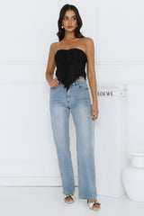 Sweet Berry Strapless Crop Top Black