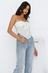 Sweet Berry Strapless Crop Top Sage