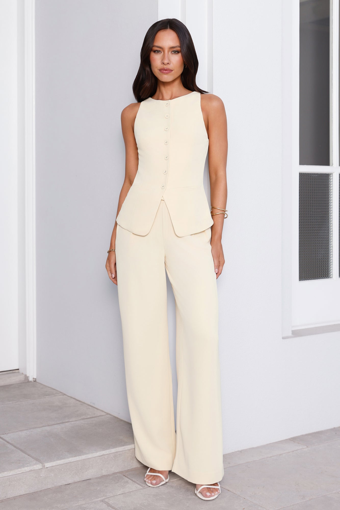 Structure Tailored Vest Top Lemon