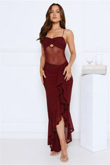 Statement Nights Maxi Dress Burgundy