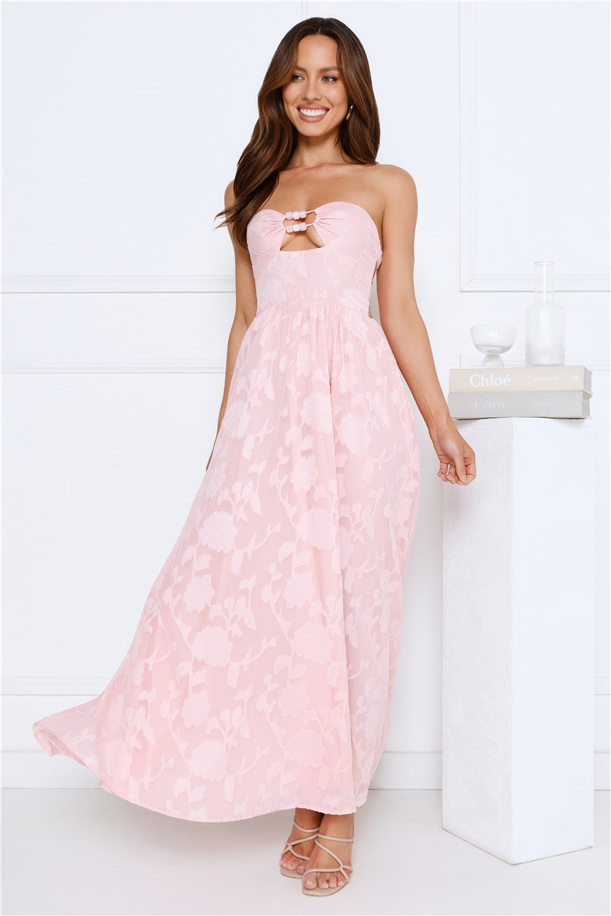 Diva Hour Strapless Maxi Dress Pink