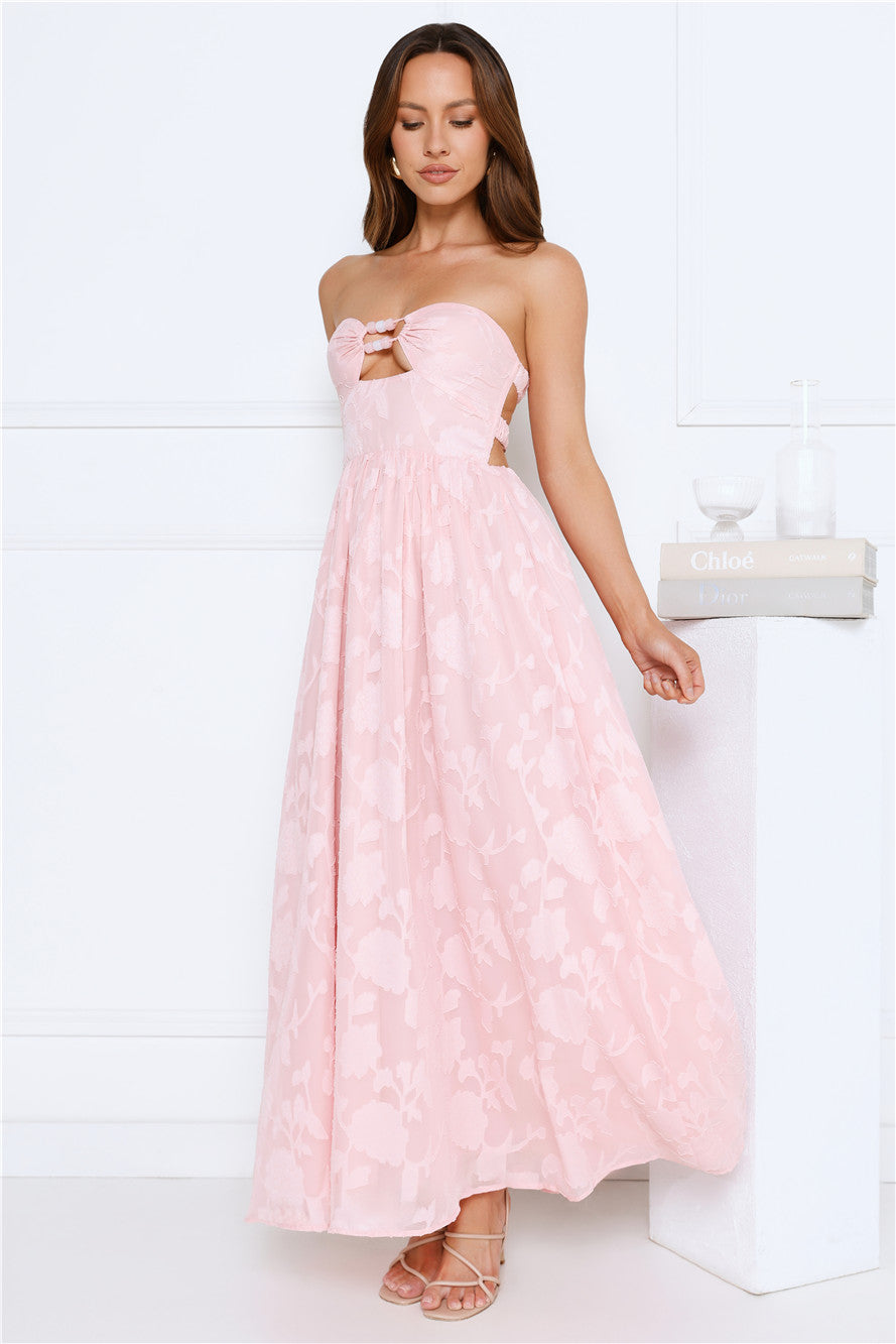 Diva Hour Strapless Maxi Dress Pink