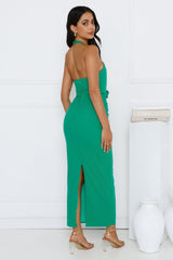 Sparkling Evening Halter Maxi Dress Green