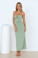 Stylish Days Strapless Maxi Dress Sage