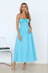 Whimsical Woods Maxi Dress Aqua
