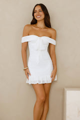 Tides Of Love Off Shoulder Mini Dress White