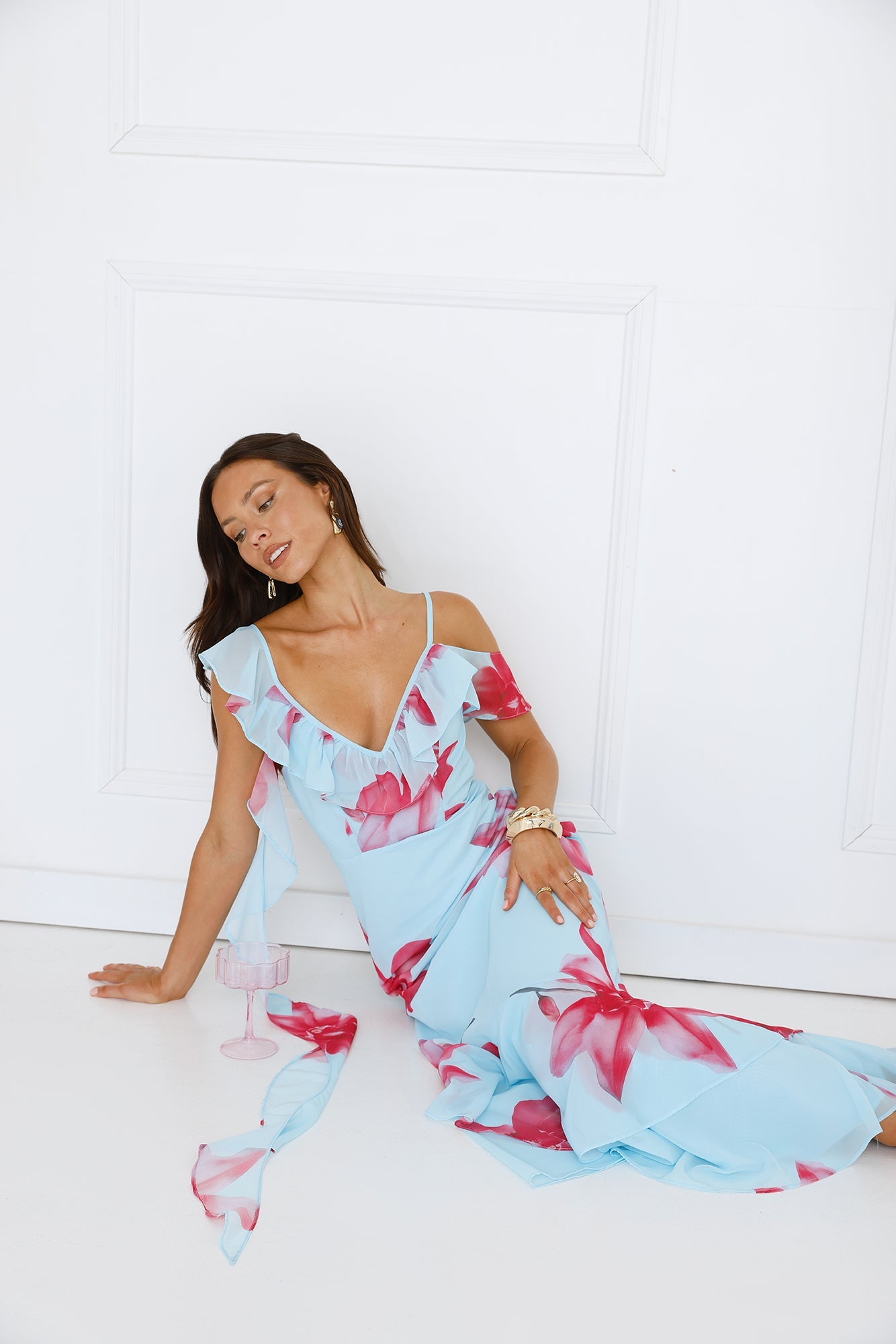 Meadow Mood Maxi Dress Blue