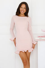 Luxury Lookbook Long Sleeve Mini Dress Pink