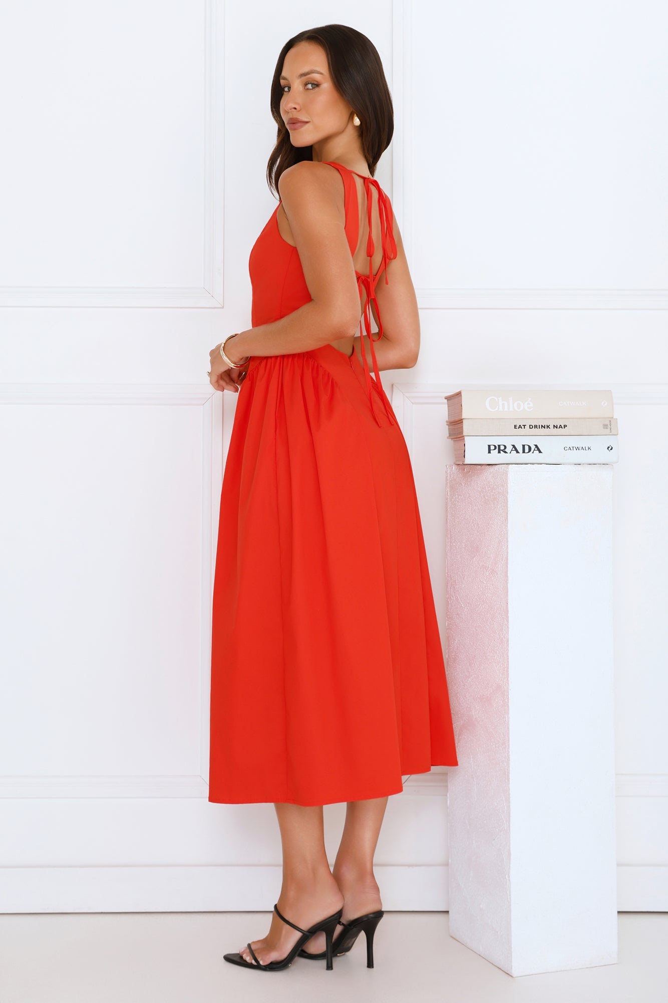 Style Spectacular Midi Dress Orange