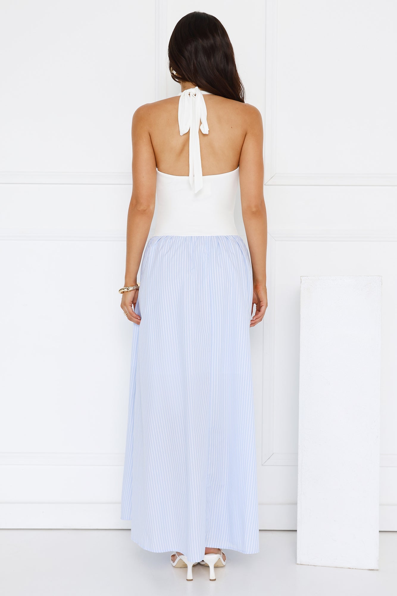 Salt In Her Hair Halter Maxi Dress Blue