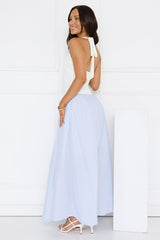 Salt In Her Hair Halter Maxi Dress Blue