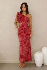 Mystique Beauty One Shoulder Maxi Dress Pink