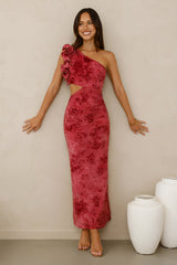 Mystique Beauty One Shoulder Maxi Dress Pink