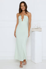 Hot Girl Social Strapless Maxi Dress Sage