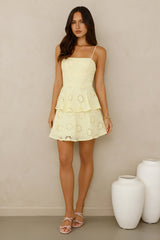 Morningside Embroidered Mini Dress Yellow