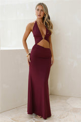 Lumia Halter Maxi Dress Plum