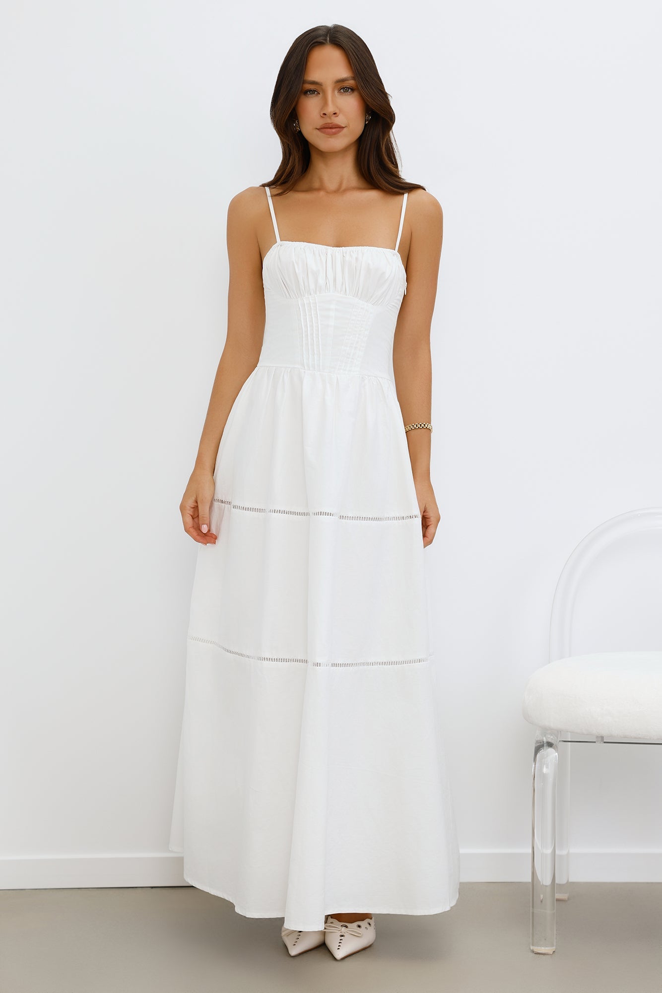 Chic At Sunset Maxi Dress White