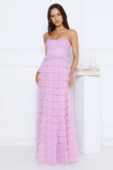 Lovers In Paris Strapless Tulle Maxi Dress Lilac