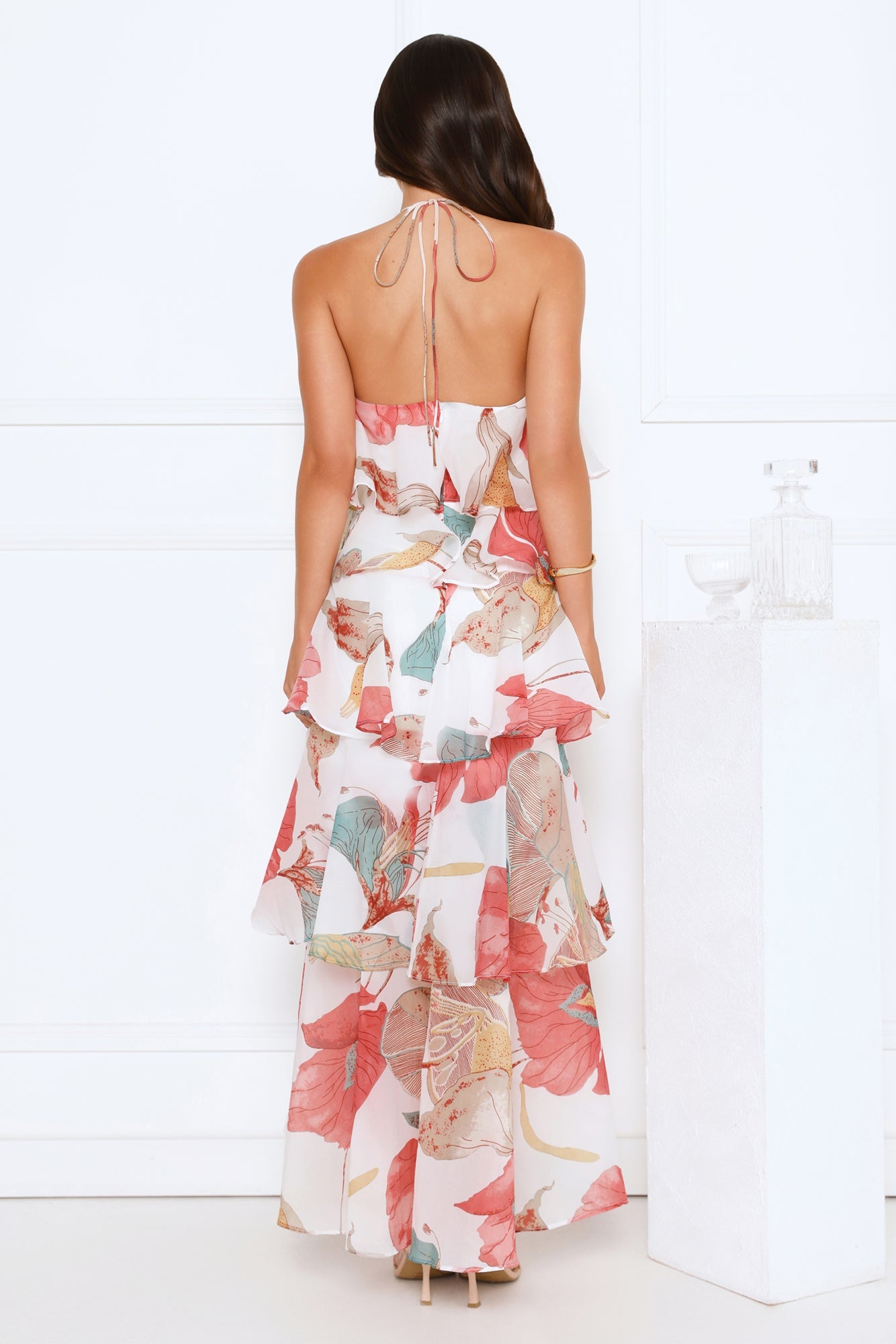 Spice Sands Halter Maxi Dress White