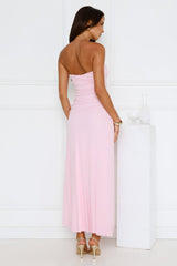 Berry Seduction Strapless Maxi Dress Pink