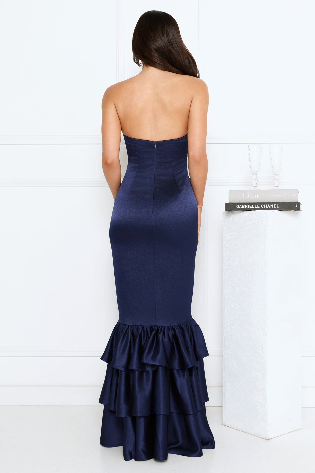 Deep Ocean Strapless Maxi Dress Navy