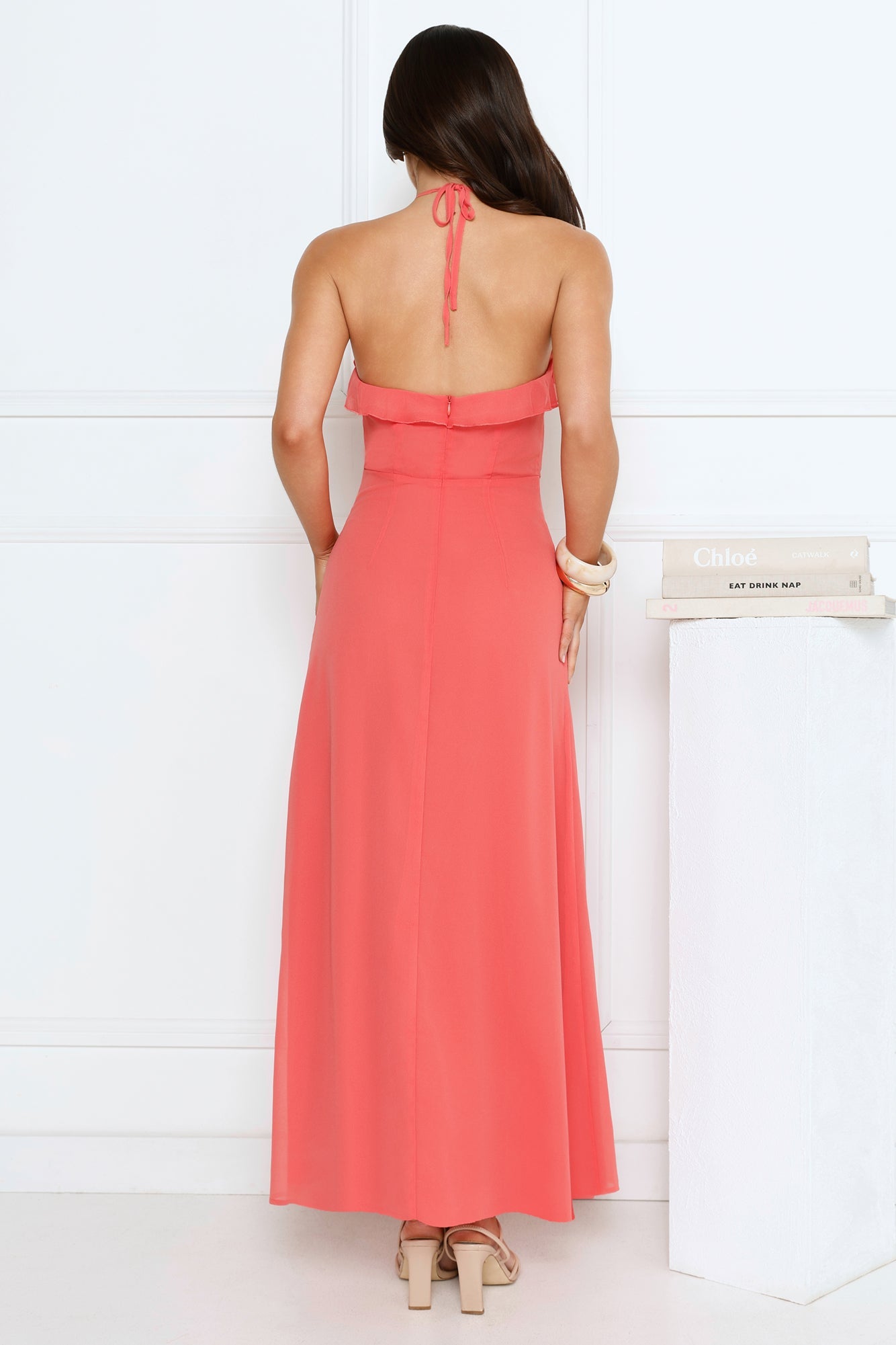 Love Potion Halter Maxi Dress Peach